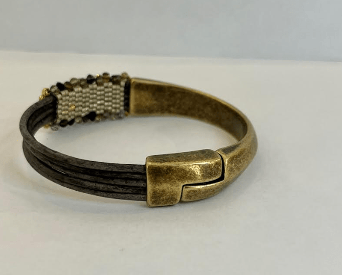 Champagne Shaded Quartz w/Pyrite & Vermeil Bracelet - The Collective Park City