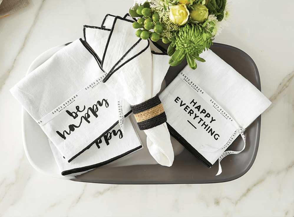 Charcoal & White Oblong Tray with Feet - The Collective Park City