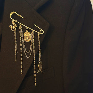 Charm Pin Brooch – Gold Safety Pin - The Collective Park City