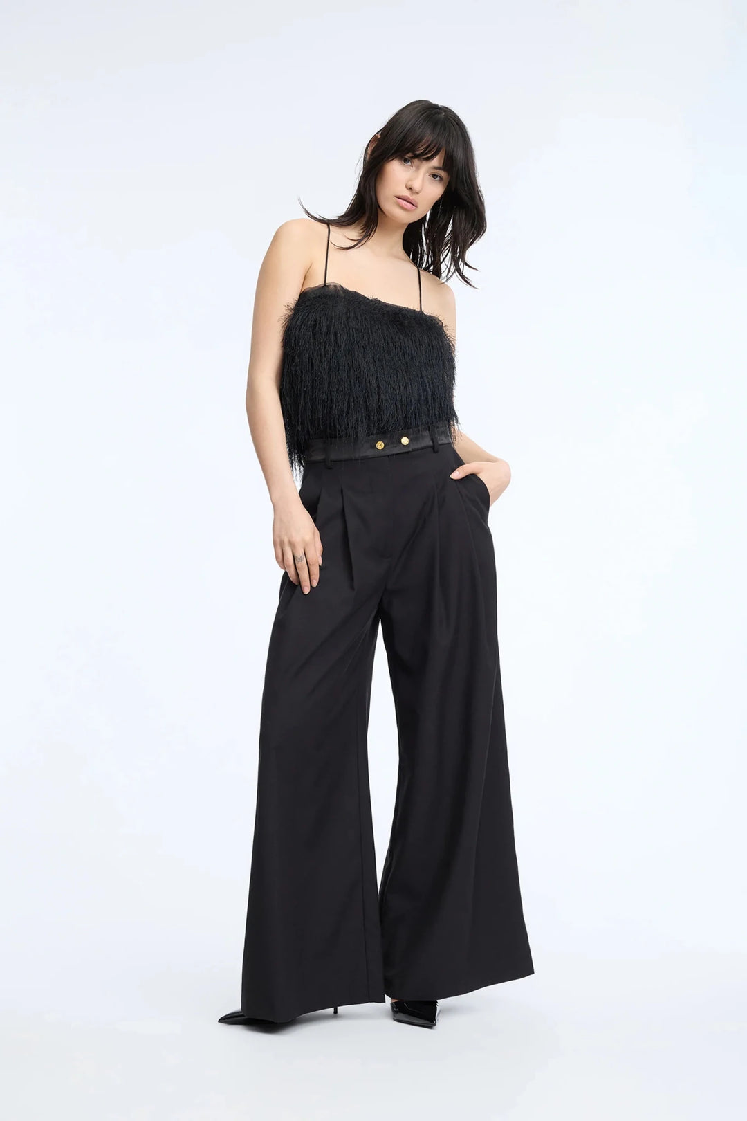 Charmy Wide-Leg Trouser - Black - The Collective Park City
