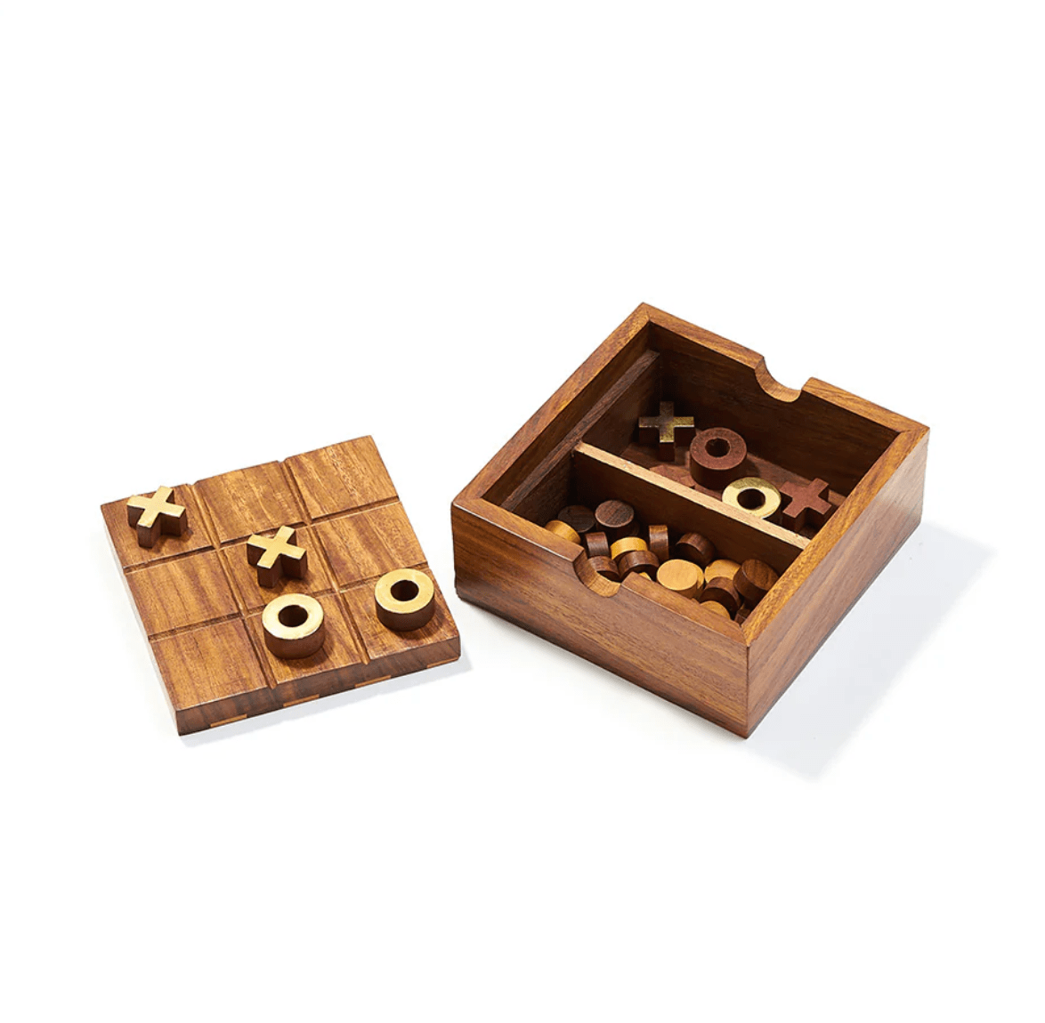 Checkers and Tic Tac Toe Game Set - Handcrafted Wood - The Collective Park City