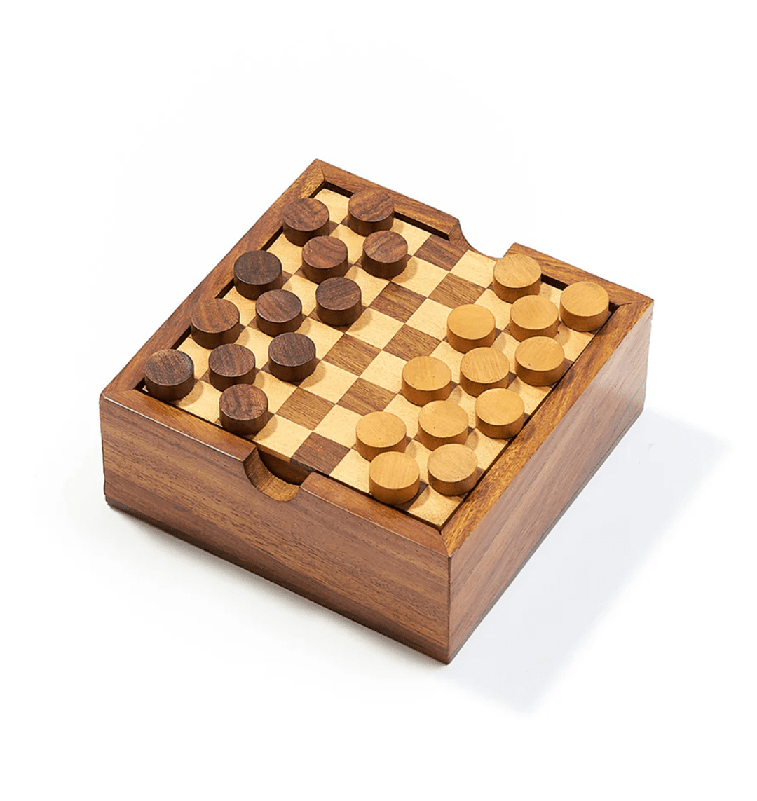 Checkers and Tic Tac Toe Game Set - Handcrafted Wood - The Collective Park City