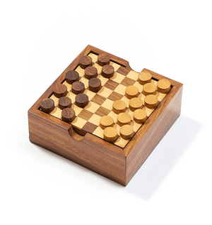 Checkers and Tic Tac Toe Game Set - Handcrafted Wood - The Collective Park City