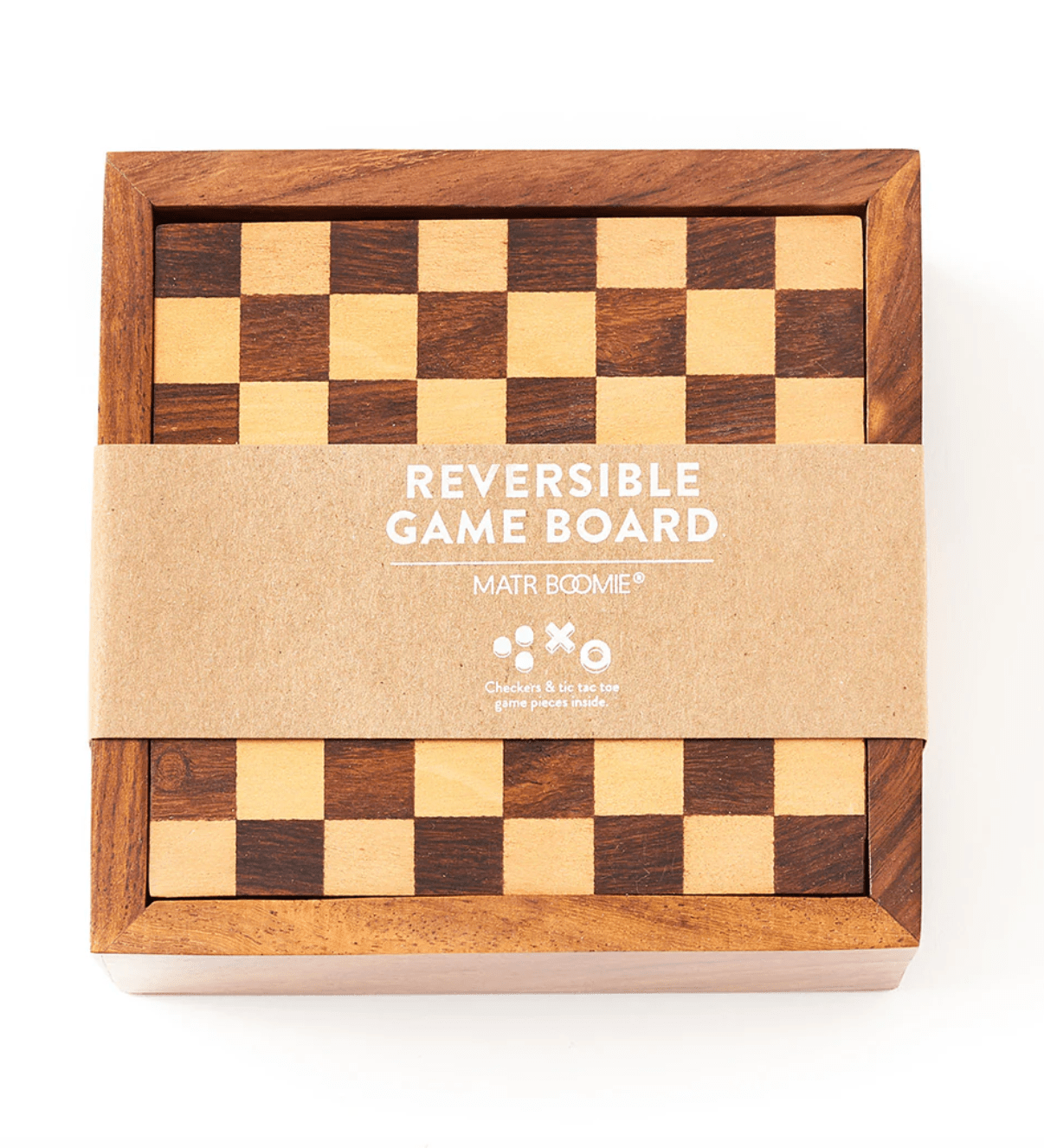 Checkers and Tic Tac Toe Game Set - Handcrafted Wood - The Collective Park City