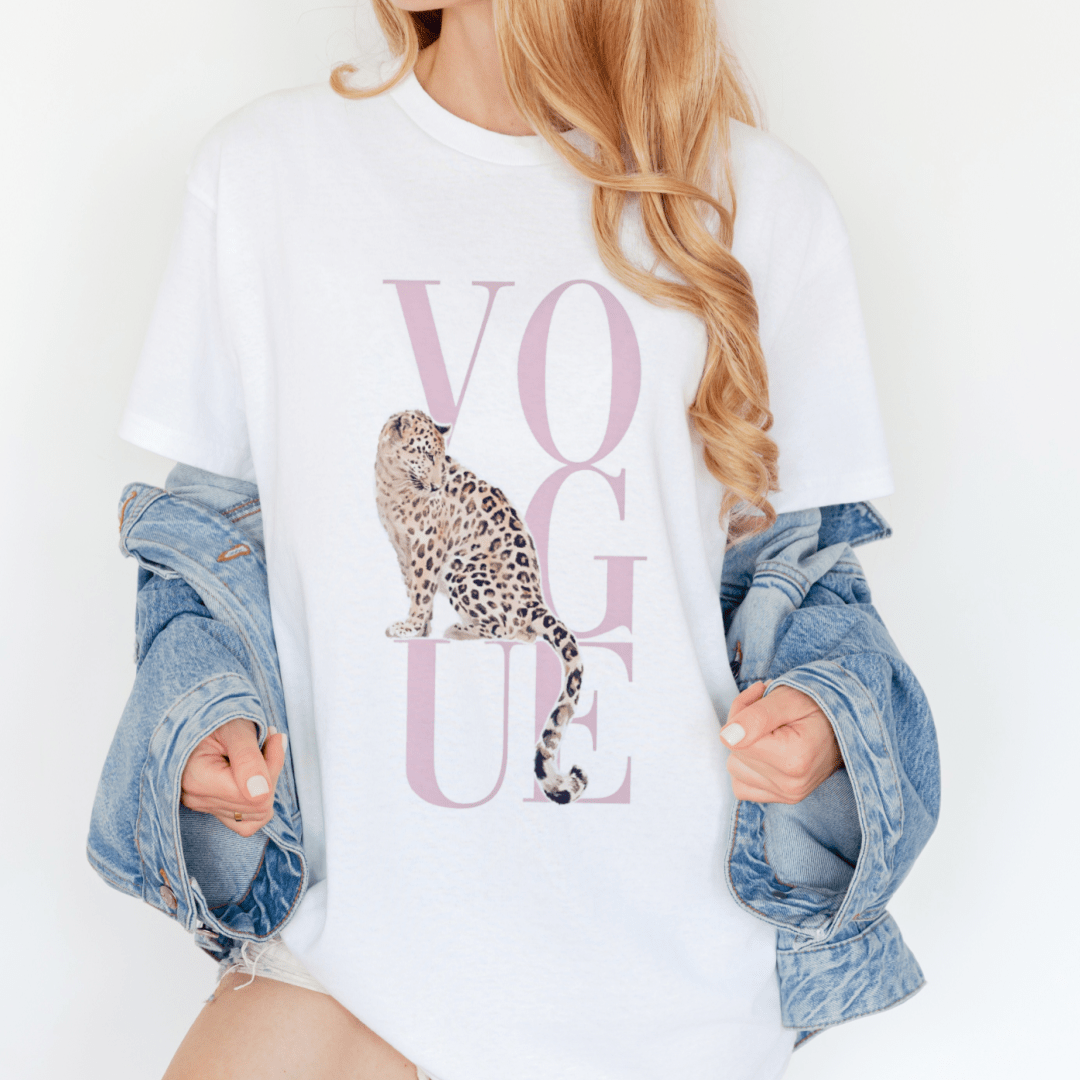 Cheetah/Pink Vogue Graphic Tee - The Collective Park City