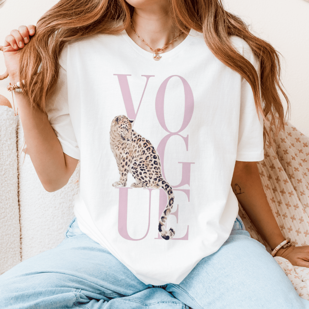 Cheetah/Pink Vogue Graphic Tee - The Collective Park City