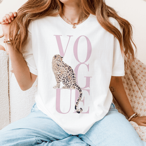 Cheetah/Pink Vogue Graphic Tee - The Collective Park City
