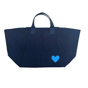 Chelsea Bag - Navy with Capri Blue Heart - The Collective Park City