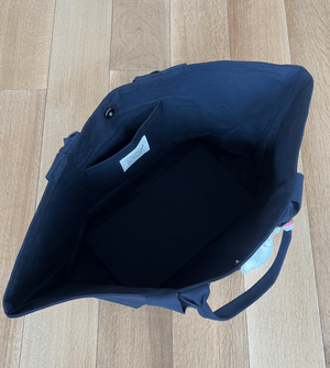Chelsea Bag - Navy with Capri Blue Heart - The Collective Park City