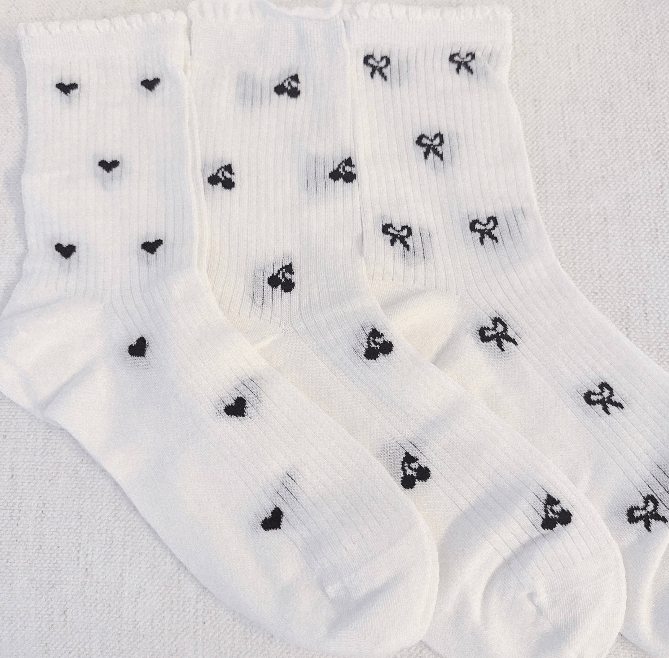 Cherry Cutie Charm Socks - Cherry - The Collective Park City