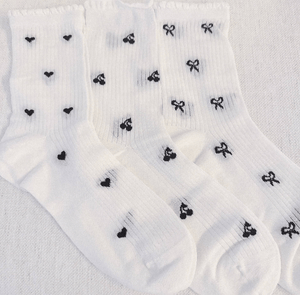 Cherry Cutie Charm Socks - Cherry - The Collective Park City