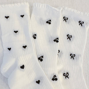 Cherry Cutie Charm Socks - Hearts - The Collective Park City