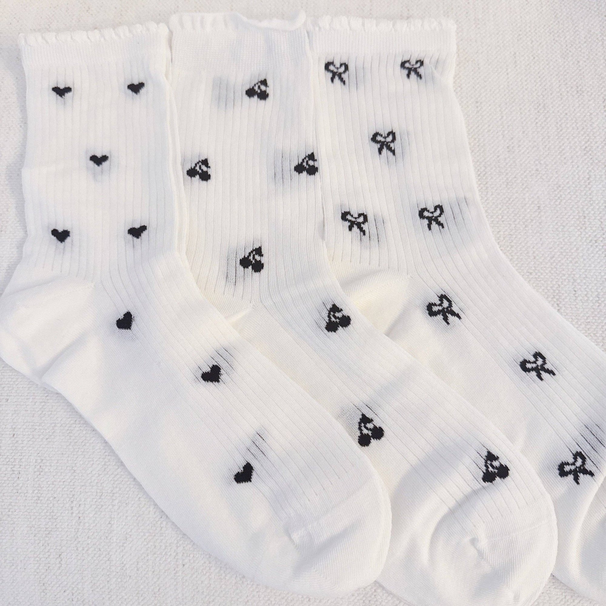 Cherry Cutie Charm Socks - Hearts - The Collective Park City