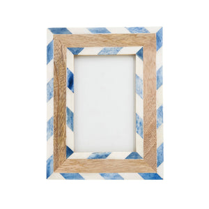 Chevron and Wood Crafted Bone Photo Frame - The Collective Park City