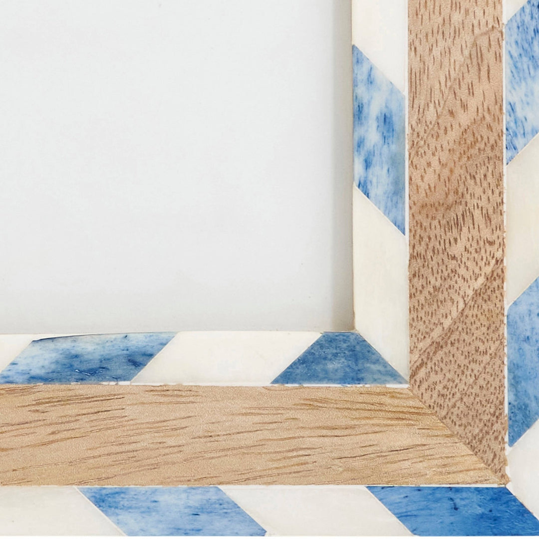 Chevron and Wood Crafted Bone Photo Frame - The Collective Park City
