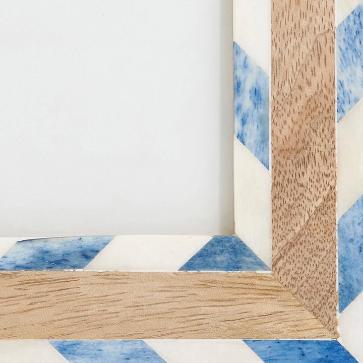Chevron and Wood Crafted Bone Photo Frame - The Collective Park City