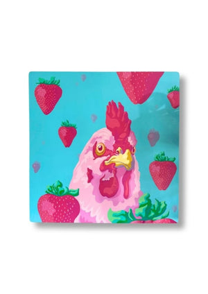 "Chicken & Strawberries" Original Painting - The Collective Park City