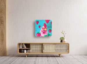 "Chicken & Strawberries" Original Painting - The Collective Park City