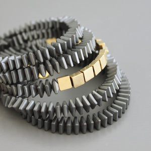 CHRB06 Hematite and brass wrap bracelet - The Collective Park City