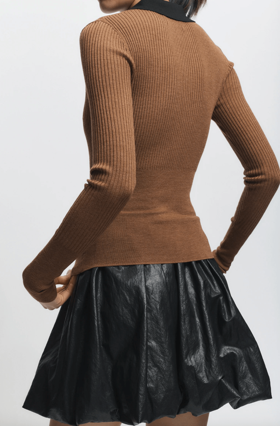 Cillian Rib Polo Sweater Top - The Collective Park City