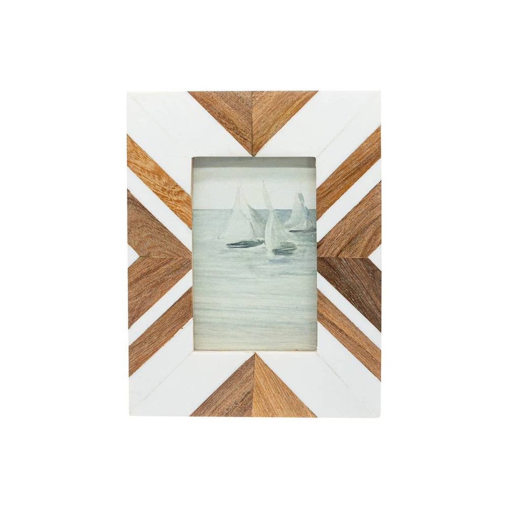 Clement Wood & Resin Photo Frame - White 4X6 - The Collective Park City