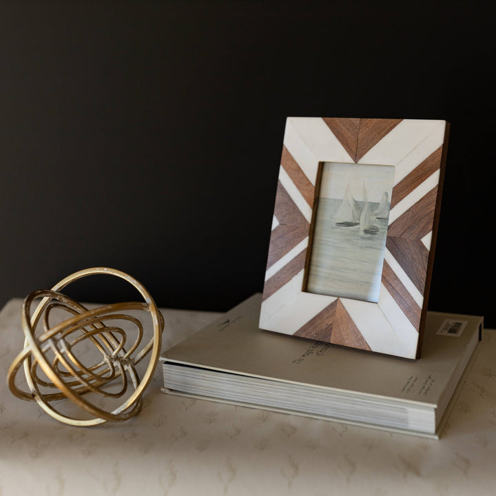 Clement Wood &amp; Resin Photo Frame - White 4X6 - The Collective Park City