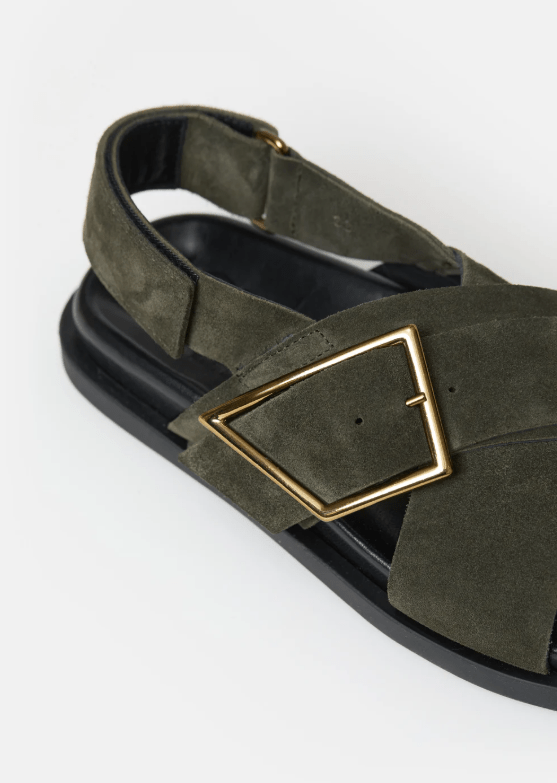 Closed Leather Buckle Sandal - The Collective Park City