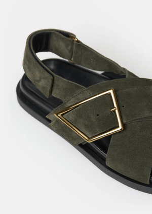 Closed Leather Buckle Sandal - The Collective Park City