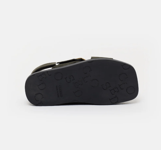 Closed Leather Buckle Sandal - The Collective Park City