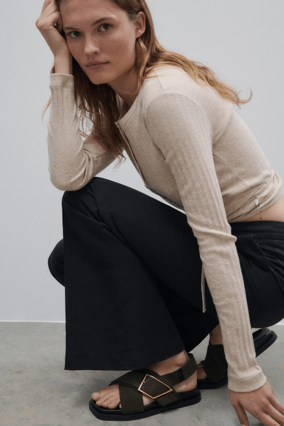 Closed Leather Buckle Sandal - The Collective Park City