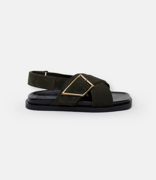 Closed Leather Buckle Sandal - The Collective Park City