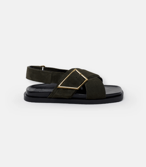 Closed Leather Buckle Sandal - The Collective Park City