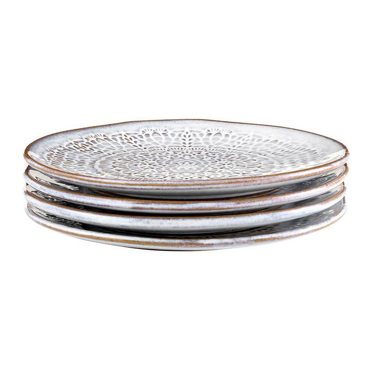 Coastal Stamped Appetizer Plates - Set of 4 - The Collective Park City