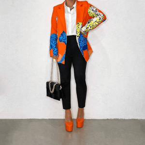 Color Block Leopard Print Blazer Jacket - The Collective Park City