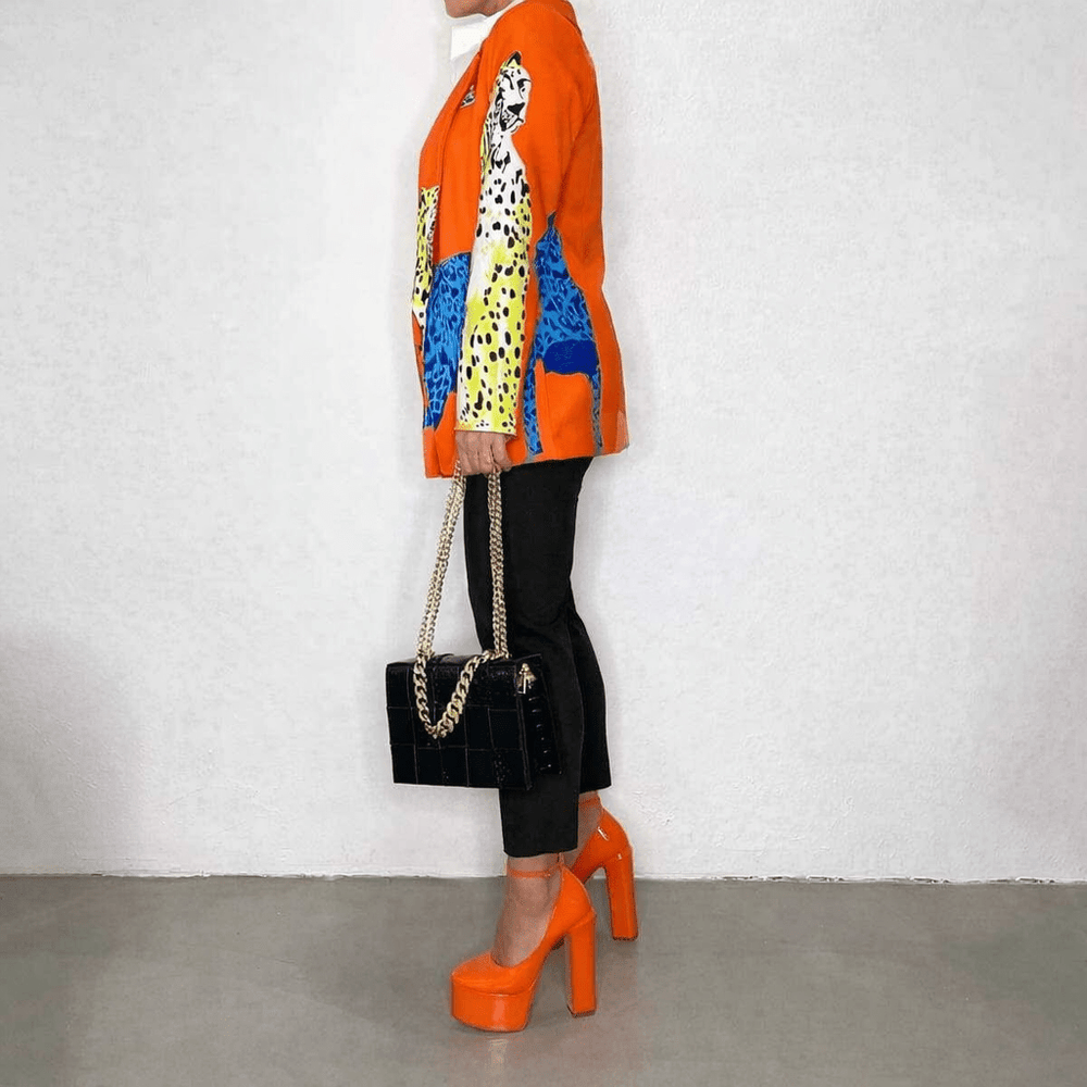 Color Block Leopard Print Blazer Jacket - The Collective Park City