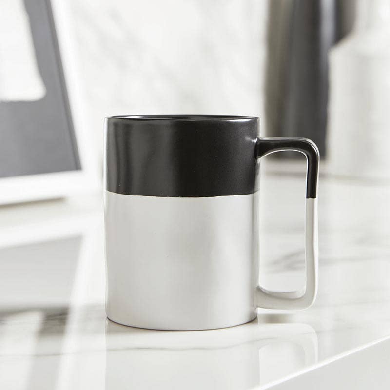 Color Block Organic Mug - Matte Black/Matte White - The Collective Park City