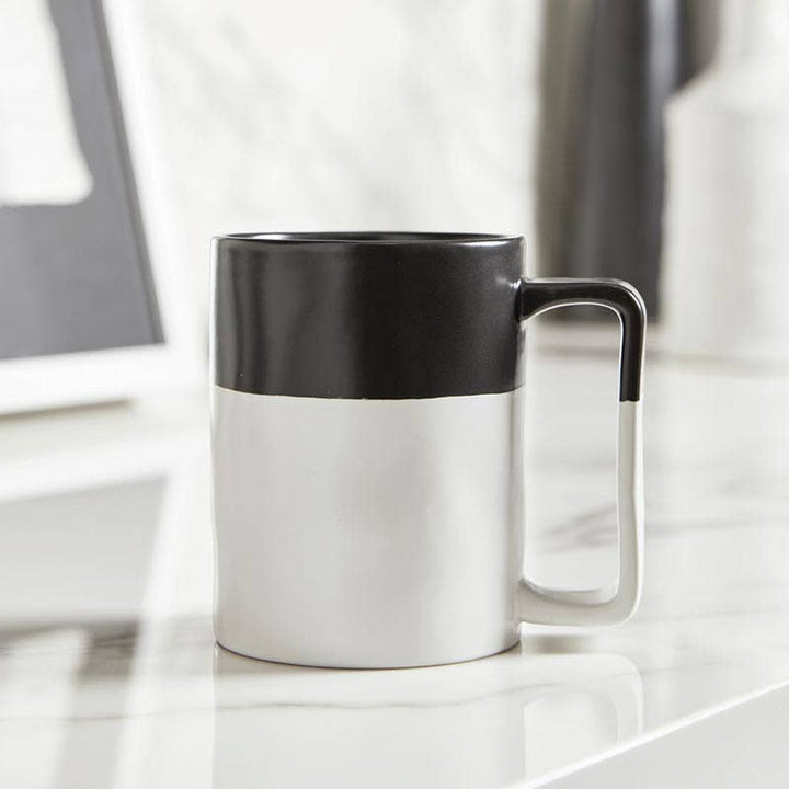 Color Block Organic Mug - Matte Black/Matte White - The Collective Park City