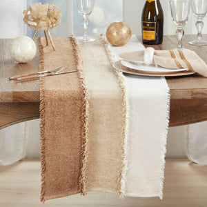 Color Cascade Fringed Table Runner - The Collective Park City