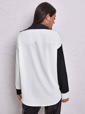 Colorblock Button Down Top - The Collective Park City