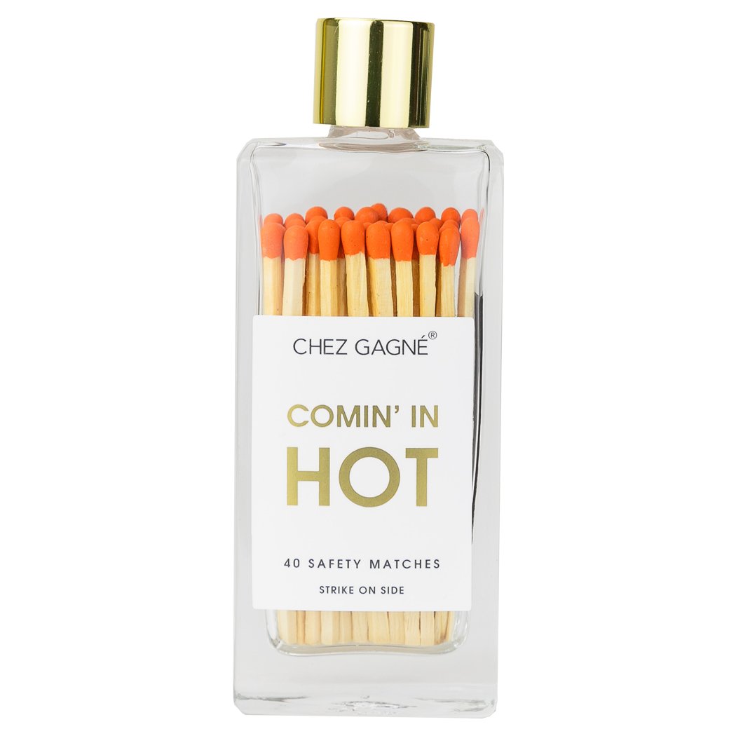 Coming In Hot Matches - Glass Bottle Matchsticks Orange - The Collective Park City