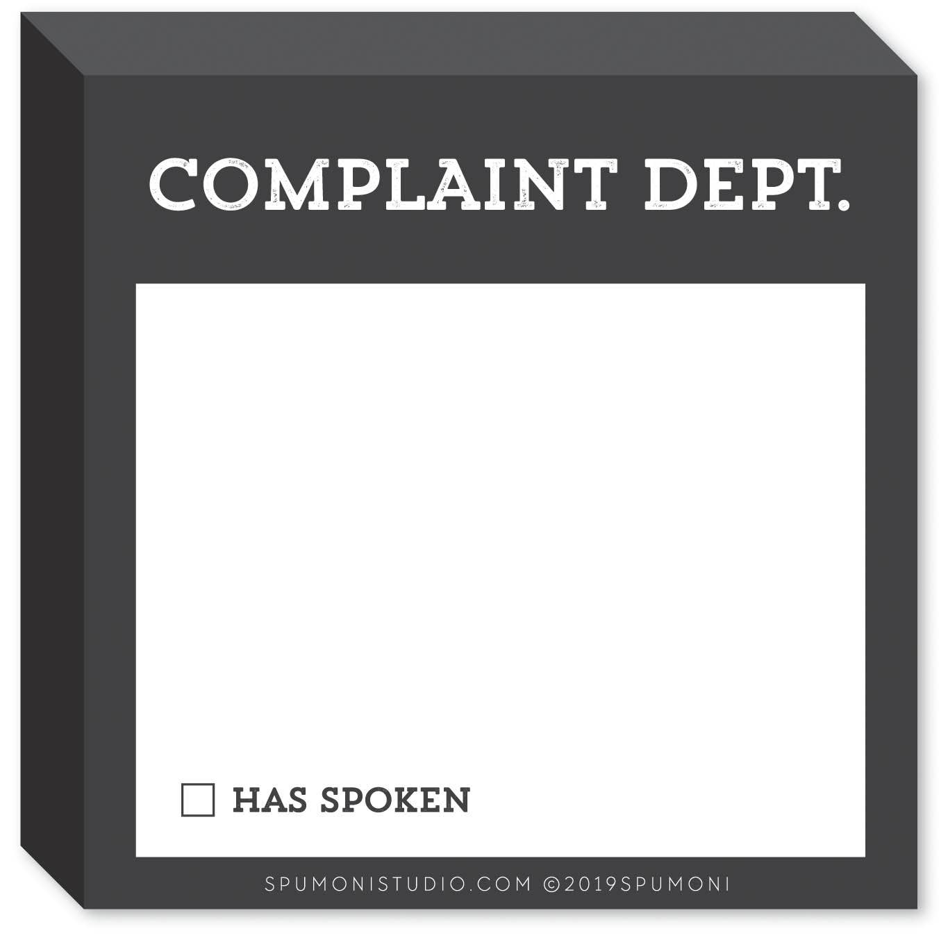 Complaint Department (Memo Sticky Pads) - The Collective Park City