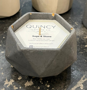 Concrete Black/Gold Candle - Geometric - The Collective Park City