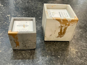 Concrete Black/Gold Candle - Sm Square - The Collective Park City
