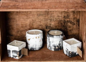 Concrete Swirl Candle - Geometric - The Collective Park City