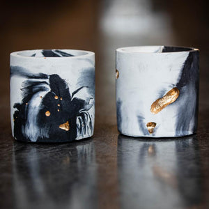 Concrete Swirl Candle - Geometric - The Collective Park City