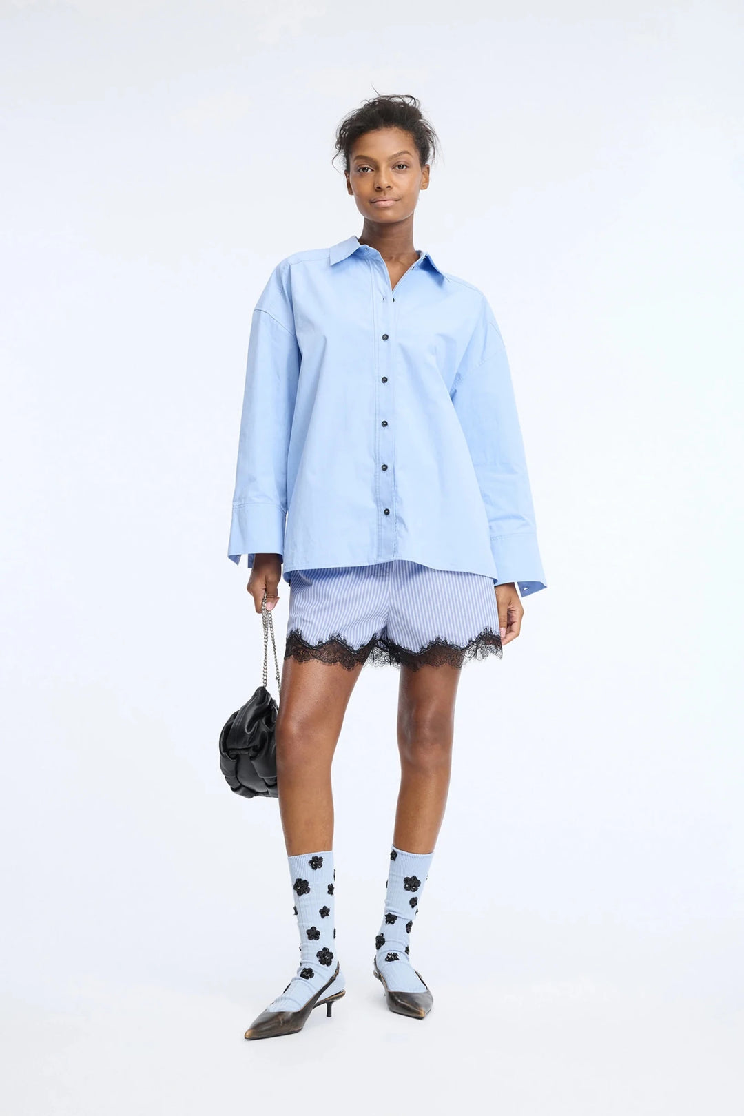 Contario Button Down Top with Embroidered Lace Detail. - The Collective Park City