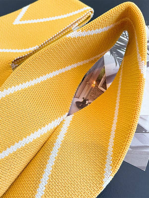 Contrast Stripe Knit Wristlet Bag - The Collective Park City
