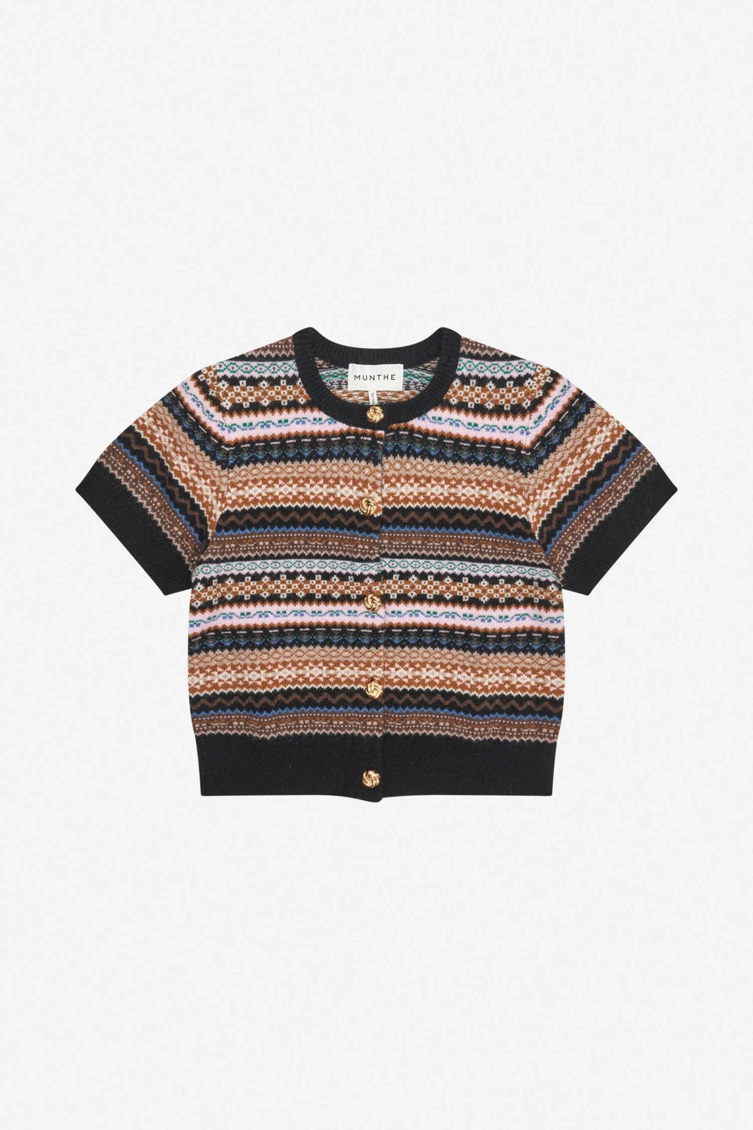 Coraline Knit Sweater Top - Mixed Black - The Collective Park City
