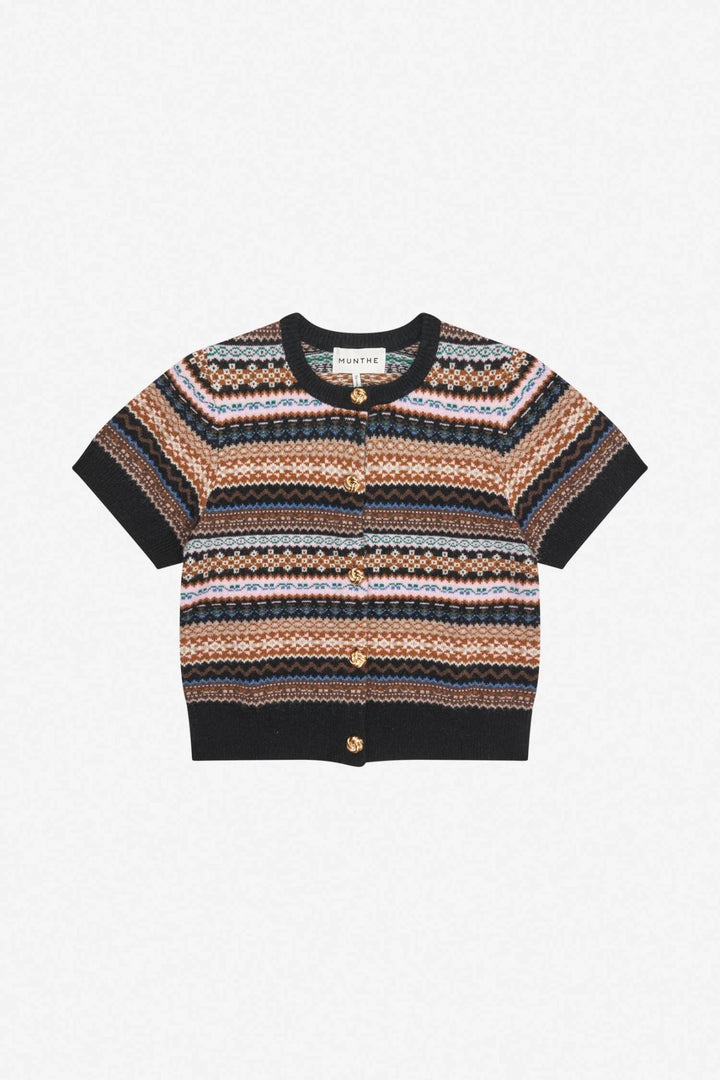 Coraline Knit Sweater Top - Mixed Black - The Collective Park City