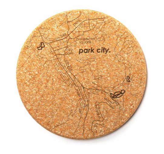 Cork Map Coasters - Set of 2 - The Collective Park City